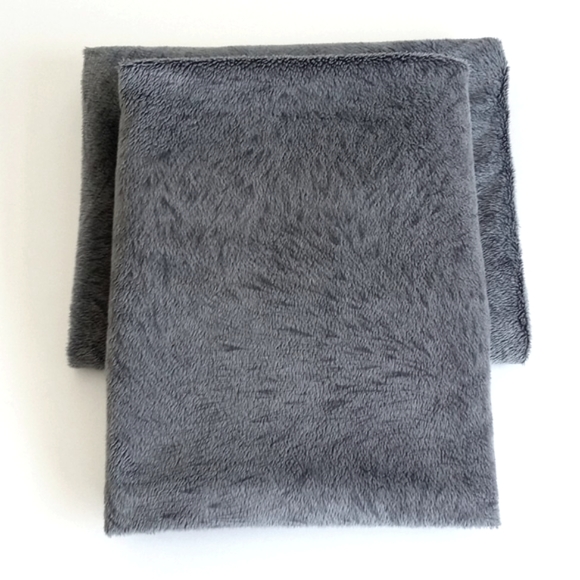 Set of 2 Soft Blue Grey Sherpa Style Pillow Shams Standard Size x2 - Picture 7 of 12